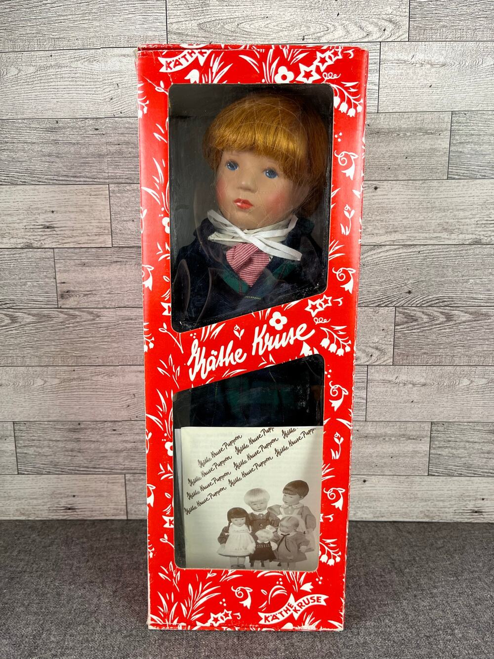 KATHE KRUSE PIETER Irish Lad 35H 14.5 Doll NIB Plaid Outfit Spiel Gut Seal